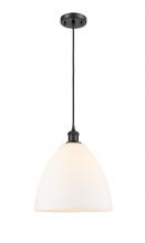  516-1P-BK-GBD-121 - Bristol - 1 Light - 12 inch - Matte Black - Cord hung - Mini Pendant