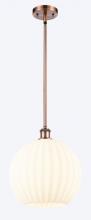  516-1S-AC-G1217-12WV - White Venetian - 1 Light - 12 inch - Antique Copper - Mini Pendant