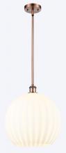  516-1S-AC-G1217-14WV - White Venetian - 1 Light - 14 inch - Antique Copper - Pendant