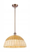 Innovations Lighting 516-1S-AC-NBD2-16-NAT - Bristol Natural II - 1 Light - 16 inch - Antique Copper - Stem hung - Mini Pendant