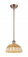 Innovations Lighting 516-1S-AC-NBD2-9-NAT - Bristol Natural II - 1 Light - 9 inch - Antique Copper - Stem hung - Mini Pendant