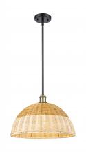 Innovations Lighting 516-1S-BAB-NBD2-16-NAT - Bristol Natural II - 1 Light - 16 inch - Black Antique Brass - Stem hung - Mini Pendant