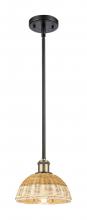 Innovations Lighting 516-1S-BAB-NBD2-75-NAT - Bristol Natural II - 1 Light - 8 inch - Black Antique Brass - Stem hung - Mini Pendant