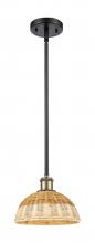 Innovations Lighting 516-1S-BAB-NBD2-9-NAT - Bristol Natural II - 1 Light - 9 inch - Black Antique Brass - Stem hung - Mini Pendant