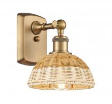 Innovations Lighting 516-1W-BB-NBD2-75-NAT - Bristol Natural II - 1 Light - 8 inch - Brushed Brass - Sconce