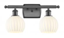  516-2W-OB-G1217-6WV - White Venetian - 2 Light - 16 inch - Oil Rubbed Bronze - Bath Vanity Light