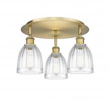  516-3C-BB-G442 - Brookfield - 3 Light - 18 inch - Brushed Brass - Flush Mount