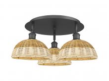 Innovations Lighting 516-3C-BK-NBD2-9-NAT - Bristol Natural II - 3 Light - 21 inch - Matte Black - Flush Mount