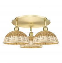Innovations Lighting 516-3C-SG-NBD2-9-NAT - Bristol Natural II - 3 Light - 21 inch - Satin Gold - Flush Mount