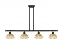 Innovations Lighting 516-4I-BK-NBD2-75-NAT - Bristol Natural II - 4 Light - 48 inch - Matte Black - Stem Hung - Island Light