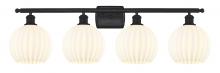  516-4W-BK-G1217-8WV - White Venetian - 4 Light - 38 inch - Matte Black - Bath Vanity Light