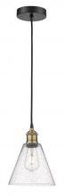 Innovations Lighting 616-1P-BAB-GBC-84 - Berkshire - 1 Light - 8 inch - Black Antique Brass - Cord hung - Mini Pendant