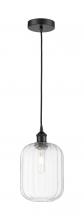 Innovations Lighting 616-1P-BK-G460-7CL - Preston Cylinder - 1 Light - 7 inch - Matte Black - Cord hung - Mini Pendant