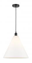  616-1P-BK-GBC-161 - Berkshire - 1 Light - 16 inch - Matte Black - Cord hung - Pendant