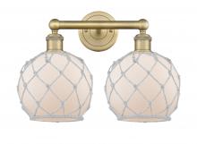 Innovations Lighting 616-2W-BB-G121-8RW - Farmhouse Rope - 2 Light - 17 inch - Brushed Brass - Bath Vanity Light