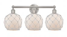 Innovations Lighting 616-3W-SN-G121-8RW - Farmhouse Rope - 3 Light - 26 inch - Brushed Satin Nickel - Bath Vanity Light