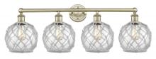 Innovations Lighting 616-4W-AB-G122-8RW - Farmhouse Rope - 4 Light - 35 inch - Antique Brass - Bath Vanity Light