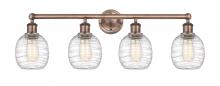  616-4W-AC-G1013 - Belfast - 4 Light - 33 inch - Antique Copper - Bath Vanity Light