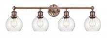 Innovations Lighting 616-4W-AC-G124-6 - Athens - 4 Light - 33 inch - Antique Copper - Bath Vanity Light