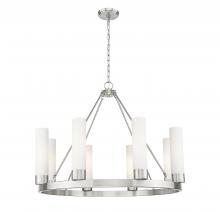 Innovations Lighting 617-8CR-SN-G617-11SWH - Boreas - 6 Light - 36 inch - Satin Nickel - Chandelier