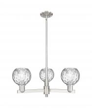 Innovations Lighting 716-3CR-SN-G1215-6 - Athens Water Glass - 3 Light - 28 inch - Satin Nickel - Stem hung - Flush Mount