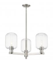 Innovations Lighting 716-3CR-SN-G460-7CL - Preston Cylinder - 3 Light - 18 inch - Satin Nickel - Flush Mount