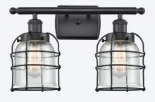  916-2W-BK-G54-CE - Bell Cage - 2 Light - 16 inch - Matte Black - Bath Vanity Light