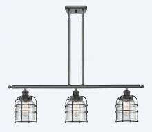  916-3I-BK-G54-CE - Bell Cage - 3 Light - 36 inch - Matte Black - Stem Hung - Island Light