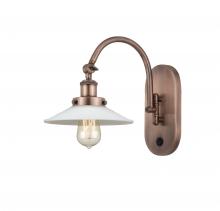  918-1W-AC-G1 - Halophane - 1 Light - 9 inch - Antique Copper - Sconce