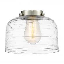  G713 - Bell Light 8 inch Clear Deco Swirl Glass