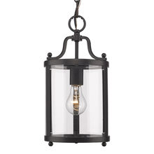 Golden 1157-M1L BLK - Payton Mini Pendant in Matte Black with Clear Glass