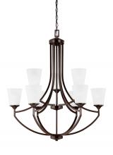 Generation Lighting 3124509-710 - Hanford traditional 9-light indoor dimmable ceiling chandelier pendant light in bronze finish with s