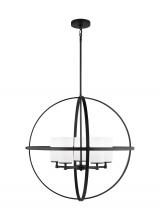  3124605-112 - Alturas indoor dimmable 5-light single tier chandelier in midnight black finish with spherical steel
