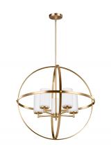  3124605-848 - Alturas contemporary 5-light indoor dimmable ceiling chandelier pendant light in satin brass gold fi