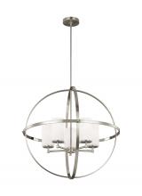  3124605EN3-962 - Alturas contemporary 5-light LED indoor dimmable ceiling chandelier pendant light in brushed nickel
