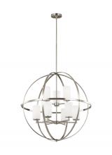  3124609-962 - Alturas contemporary 9-light indoor dimmable ceiling chandelier pendant light in brushed nickel silv