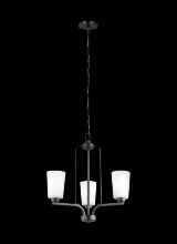  3128903-710 - Franport transitional 3-light indoor dimmable ceiling chandelier pendant light in bronze finish with