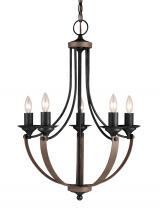  3280405-846 - Corbeille traditional 5-light indoor dimmable ceiling chandelier pendant light in stardust weathered
