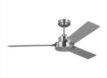  3JVR52BS - Jovie 52" Indoor/Outdoor Brushed Steel Ceiling Fan with Wall Control and Manual Reversible Motor
