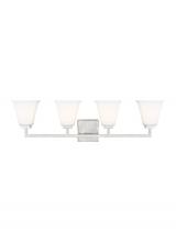  4413704-962 - Ellis Harper classic 4-light indoor dimmable bath vanity wall sconce in brushed nickel silver finish