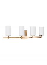  4424604-848 - Alturas contemporary 4-light indoor dimmable bath vanity wall sconce in satin brass gold finish with