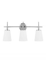  4440403-05 - Driscoll contemporary 3-light indoor dimmable bath vanity wall sconce in chrome silver finish with c