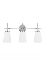  4440403EN3-05 - Driscoll contemporary 3-light LED indoor dimmable bath vanity wall sconce in chrome silver finish wi