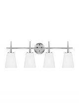  4440404-05 - Driscoll contemporary 4-light indoor dimmable bath vanity wall sconce in chrome silver finish with c
