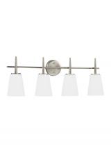  4440404-962 - Driscoll contemporary 4-light indoor dimmable bath vanity wall sconce in brushed nickel silver finis
