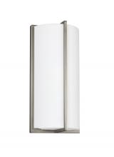  4934093S-962 - Faron transitional 1-light indoor dimmable bath vanity wall sconce in brushed nickel silver finish w