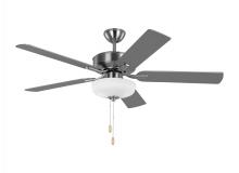  5LD52BSD - Linden 52'' traditional dimmable LED indoor brushed steel silver ceiling fan with light kit