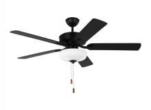  5LD52MBKD - Linden 52'' traditional dimmable LED indoor midnight black ceiling fan with light kit and re
