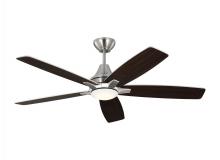  5LWDR52BSD - Lowden 52" Dimmable Indoor/Outdoor Integrated LED Brushed Steel Ceiling Fan with Light Kit, Remo