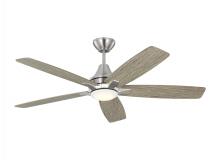  5LWDR52BSLGD - Lowden 52" Dimmable Indoor/Outdoor Integrated LED Brushed Steel Ceiling Fan with Light Kit, Remo